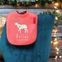 Personalised Nordic Deer First Christmas Bib, thumbnail 2 of 8