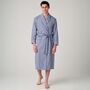 Men's 'Navy Spark' Stripe Crisp Cotton Robe, thumbnail 2 of 5