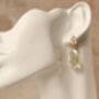 Champagne Yellow Art Deco Drop Earrings, thumbnail 3 of 4
