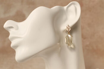 Champagne Yellow Art Deco Drop Earrings, 3 of 4