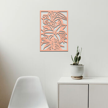 Lily Bloom Wooden Wall Art Elegant Botanical Carving, 8 of 12