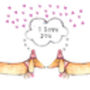 I Love You Sausage Dog Greeting Card, thumbnail 2 of 4