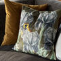 Monkey Sitting In Irises Velvet Cushion, thumbnail 1 of 8