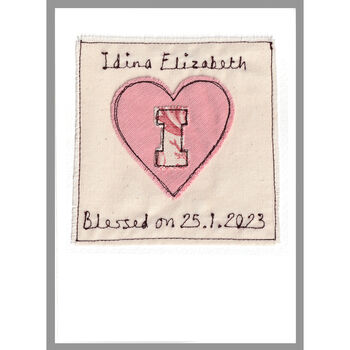 Personalised Heart New Baby Or Christening Card For Girl, 11 of 12