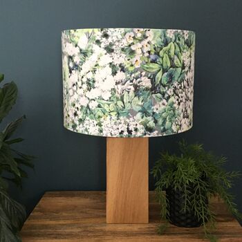 Betty Green White Floral Velvet Drum Lampshades, 8 of 9