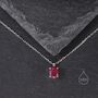 Tiny Genuine Raw Ruby Crystal Oval Pendant Necklace, thumbnail 3 of 10