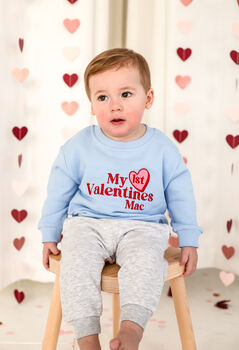 My First Valentines Embroidered Personalised Love Heart Sweatshirt Jumper, 3 of 7