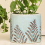 Leaf Patterned Blue Ceramic Plant Pot, thumbnail 4 of 10