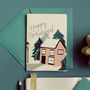 Snowy Cottage Illustrated Christmas Card, thumbnail 2 of 5