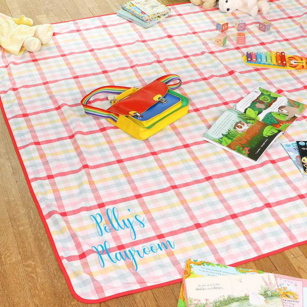 Personalised Cotton Pastel Baby Play Mat Blanket, 1 of 9