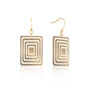 Taupe And Cream Geometric Earrings, thumbnail 1 of 5