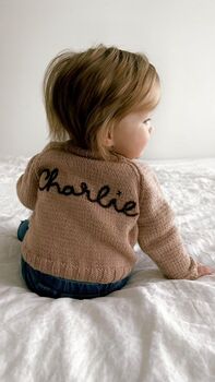 Personalised Hand Knitted Children’s Name Cardigan, 5 of 10