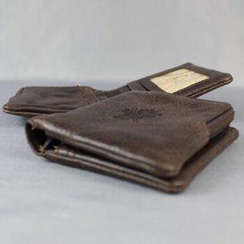'Lander' Men's Leather Bi Fold Wallet In Chestnut, 6 of 12