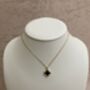 Double Sided Single Clover Charm Necklace Emerald Black, thumbnail 5 of 10