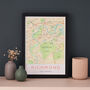 Framed And Personalised Richmond London Map Print, thumbnail 1 of 4
