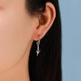 Sterling Silver Lavender Huggie Hoop Earrings, thumbnail 2 of 11
