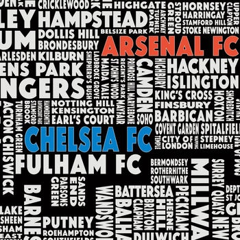 Standard London Women's Super League Football Team Map, 2 of 4