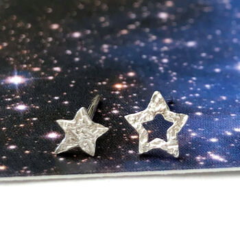 Sterling Silver Mini Rock Star Mismatched Earrings, 5 of 12