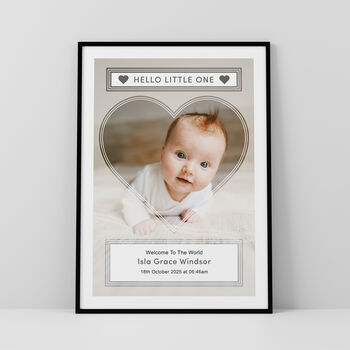 Hello Little One Photo Print Personalised New Baby Gift, 3 of 5