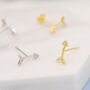 Sterling Silver Tiny Arrow Cz Stud Earrings, thumbnail 2 of 12