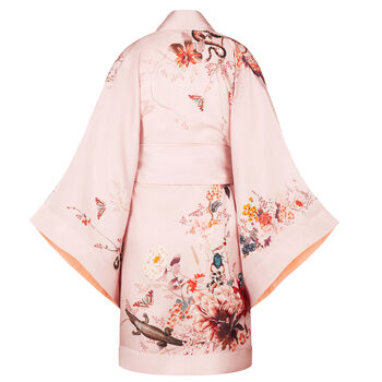 Silk Kimono Dressing Gown Floral Magic Blooms, 9 of 11