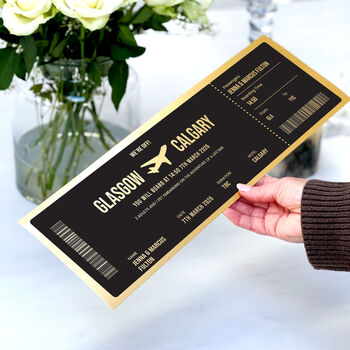 Personalised Oversized Gold Travel Boarding Pass, 2 of 5