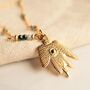 Gemstone Beaded Bird Charm Necklace, thumbnail 3 of 4