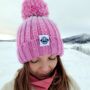 Rose Pinks Gradient Reflective Super Bobble Hat, thumbnail 4 of 5