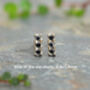 Black Diamond Stud Earrings In 9k Yellow Gold, thumbnail 3 of 4