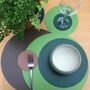 Set Of Four Large Round Leather Placemats, thumbnail 1 of 10