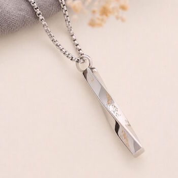 Mens Twist Memorial Necklace, 2 of 4