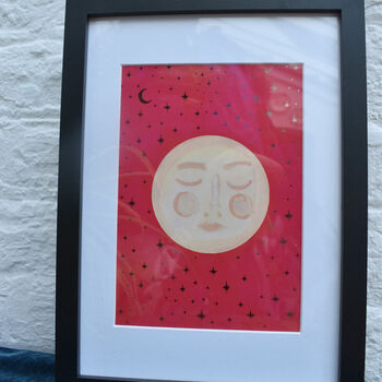 Red Full Moon Foiled Print, 5 of 6