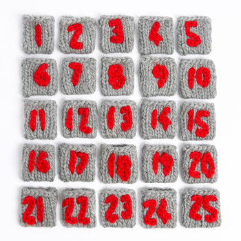 Advent Calendar Pockets Christmas Easy Knitting Kit, 2 of 8