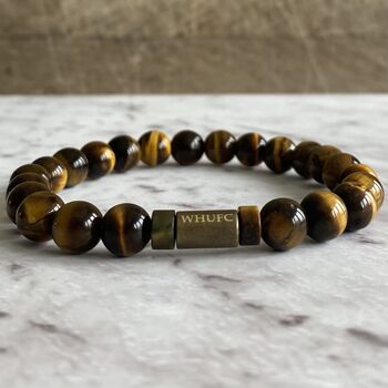 Men's West Ham United Football Fan Tiger's Eye Bracelet, 2 of 5