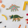 Stegosaurus Dinosaur Embroidered Sticker Badge, thumbnail 3 of 5