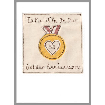 Personalised Gold Medal 50th Anniversary Card, 2 of 11