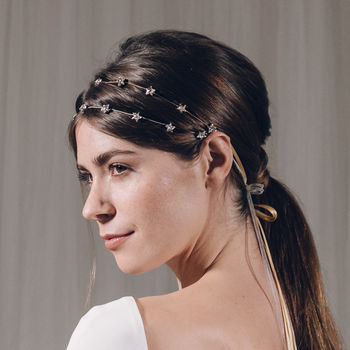 Star Swarovski Crystal Wedding Headband Hair Vine Star, 9 of 12