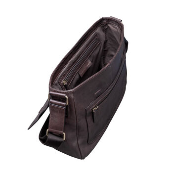 Men's Soft Leather Messenger Bag 'Livorno', 9 of 12