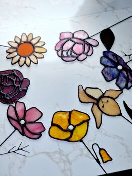 Pink Peony Flowers Stained Glass Gifts By Post, 6 of 6