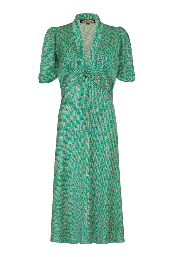 1940s Style Party Dress In Porcelein Crepe By Nancy Mac ...