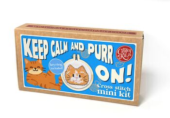 Keep Calm And Purr On! Mini Matchbox Cross Stitch Kit, 10 of 12