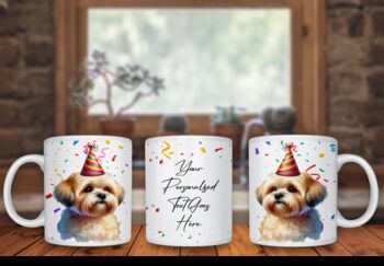 Personalised Shorthaired Lhasa Apso Retriever Birthday Congratulations Party Mug, 2 of 2