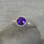 Amethyst Solitaire Stacking Ring Set In Sterling Silver, thumbnail 2 of 4