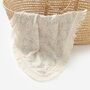 Neutral Vintage Leaf Organic Cotton Tassel Baby Blanket, thumbnail 1 of 2