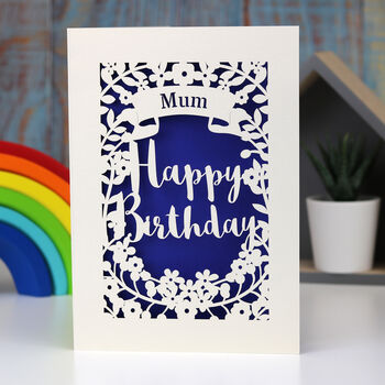 Personalised Papercut Happy Birthday Mum Card, 6 of 6