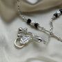 Sterling Silver Black Bead Payal Anklet, thumbnail 4 of 5
