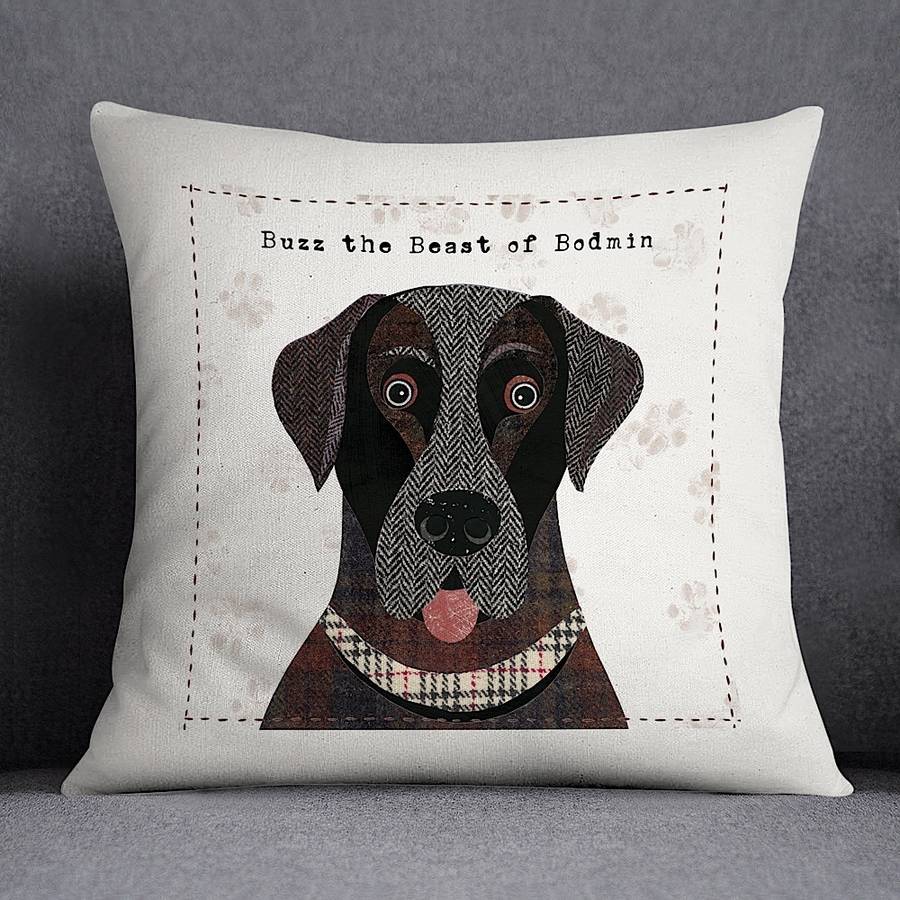 personalised dog bone cushion