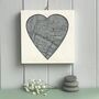 Silver / Gold Wedding Heart Shaped Map Print On Wood, thumbnail 2 of 10