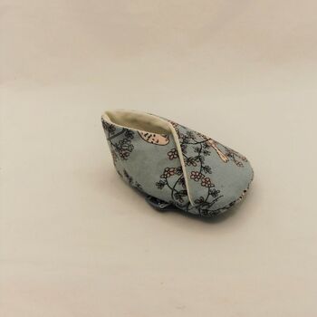 Eco Baby Shoes In Pale Blue With Flower And Bird Print, 7 of 11