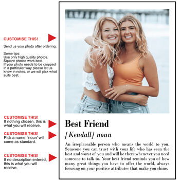 Personalised Best Friend Plaque Photo Custom Message, 2 of 3